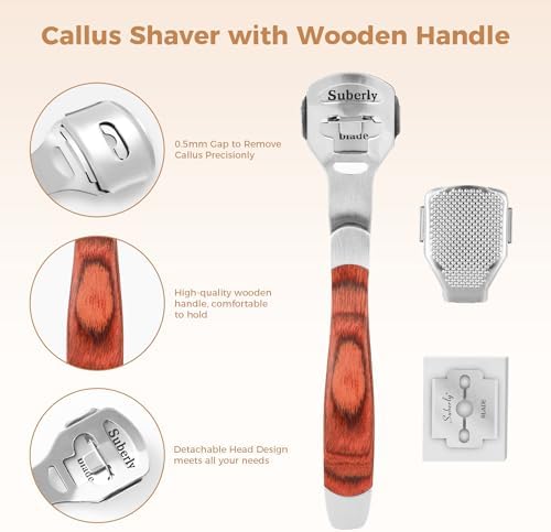 Foot File Foot Scrubber Pedicure - Callus Remover for Feet Easkep Professional Grater Rasp Foot Scraper Corns Callous Removers Cracked Dead Skin Remover for Dry and Wet Feet (Golden Set)