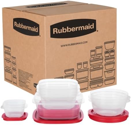 Rubbermaid EasyStore Square and Round Containers, 14-Piece Set, Food Storage Containers, Food Storage Containers with Lids