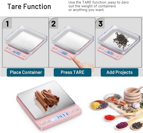 Fuzion Digital Scale .01 Gram Accuracy, 500g Small Kitchen Food Scales