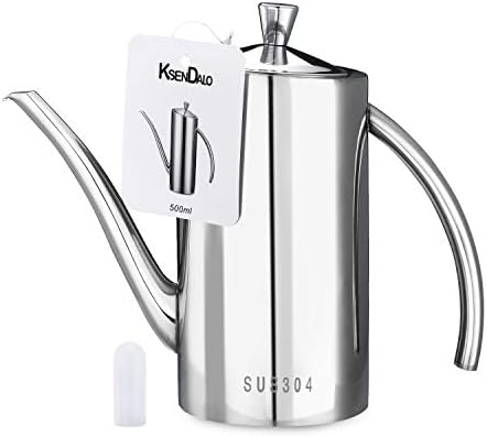 KSENDALO Premium SUS304 Stainless Steel Olive Oil Bottle Dispenser (500ML/17oz)