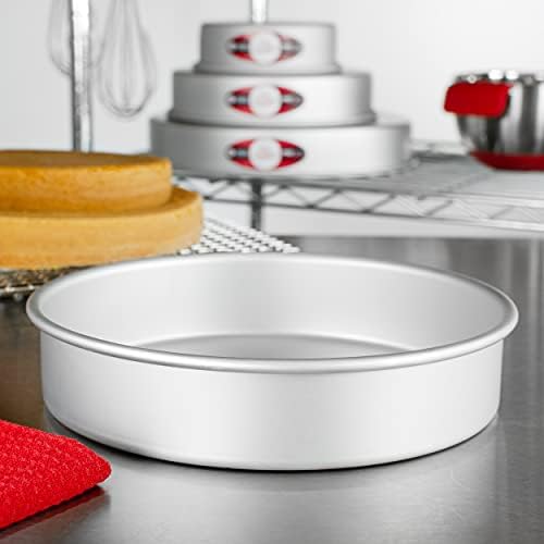 Fat Daddio's Anodized Aluminum Round Cake Pans, 2 Piece Set, 9 x 2 Inch