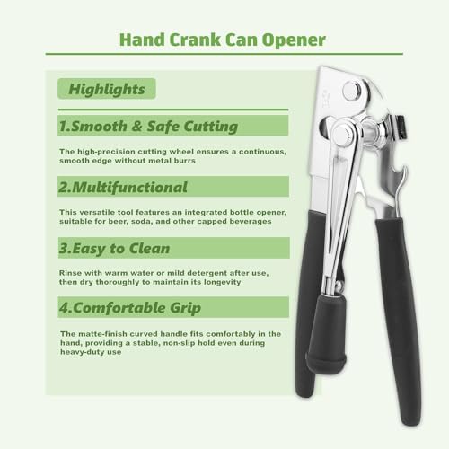 Commercial Can Opener Heavy Duty, Hand Crank for Big Can.
