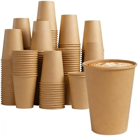 Lamosi 1000 Count 12 oz Paper Cups, Disposable Kraft Paper Coffee Cups