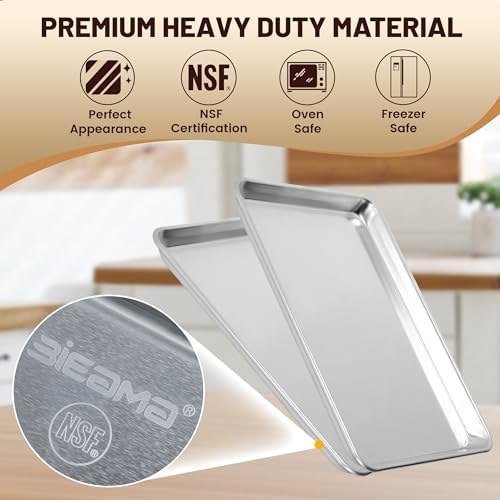 BIEAMA 6 Pack 15" x 21" Baking Sheet Pan, Aluminum Large Size Cookie Sheets