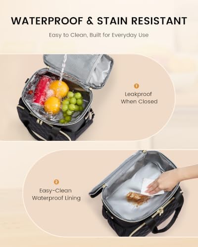LOVEVOOK Insulated Lunch Bag for Women Men, Large Double Deck Lunch Box