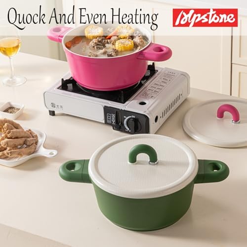 Alpstone 5QT Nonstick Stock Pot with Lid, Green