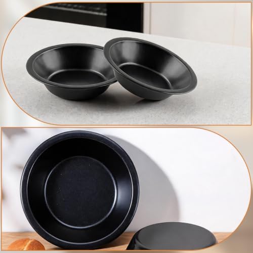 12 Pack Mini Pie Pans, 5 Inch Reusable Round Pie Tins Nonstick Small Pie Pans, Carbon Steel Round Pie Tins Small Metal Bakeware for Baking Pot Pies Cakes Quiches Tarts Desserts