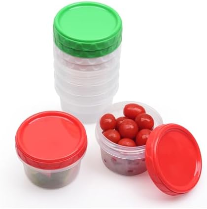 EONJOE 8oz Small Plastic Freezer Food Containers with Lids, 1 Cup, 6pcs