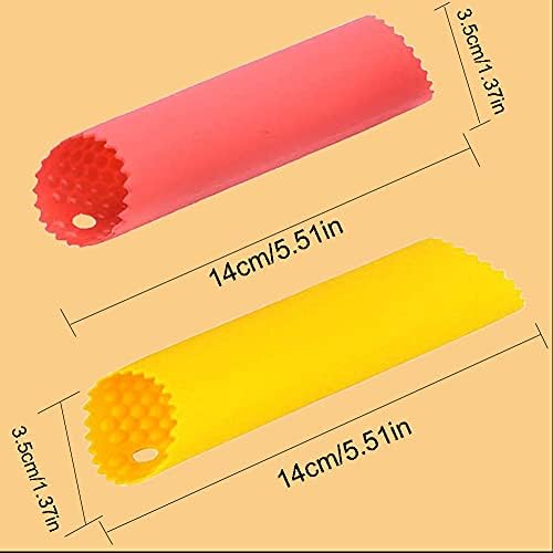 2 Set Silicone Garlic Peeler Easy Roller Tube Useful Garlic Odorfree Kitchen Tool (Red,Yellow)
