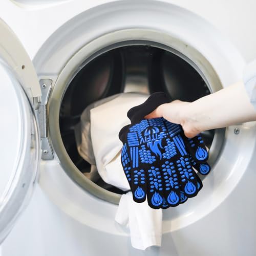 BBQ Gloves, 1472°F Heat Resistant with Silicone Grip Oven Mitts