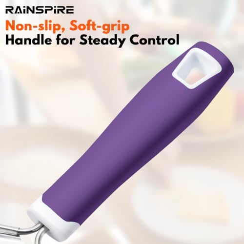 Rainspire Professional Cheese Graters for Kitchen Stainless Steel Handheld, Metal Lemon Zester Grater With Handle For Cheese, Chocolate, Spices, Kitchen Gadgets And Tools, Soft Grip Handle, Purple