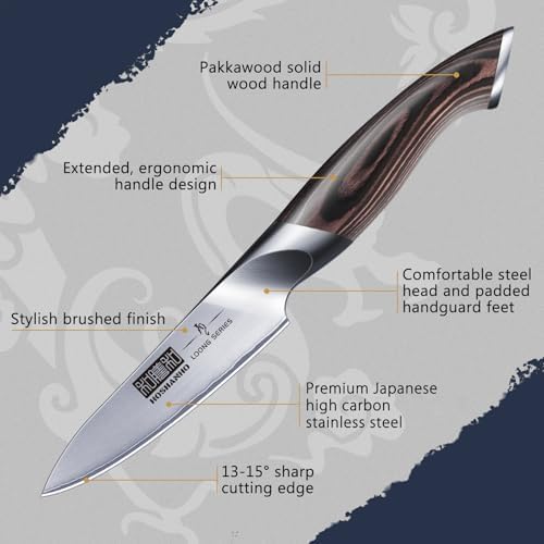 HOSHANHO 3.75 inch Paring Knife, Ultra Sharp Japanese Kitchen Fruit Knife
