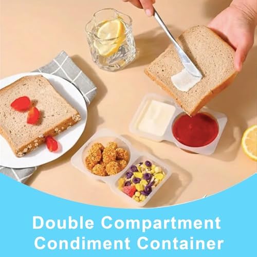Pure Future 20-Pack 2-Compartment Snack Containers with Lids (40 Pieces)