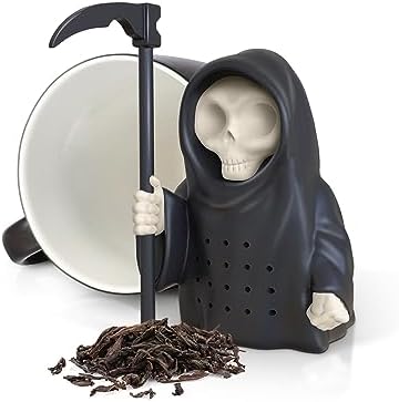 Genuine Fred Grim Steeper Reusable Silicone Tea Infuser,Black Grim Reaper Design,Fun and Clever Kitchen Gadget for Tea Lovers and Enthusiasts,(Pack of 2)