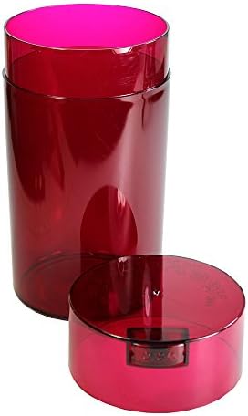 Tightvac - 3oz to 12 Ounce - Patented Airtight Container | Multi-use Vacuum Container Works as Smell Proof Containers for Herbs and Dry Goods. Red Tint