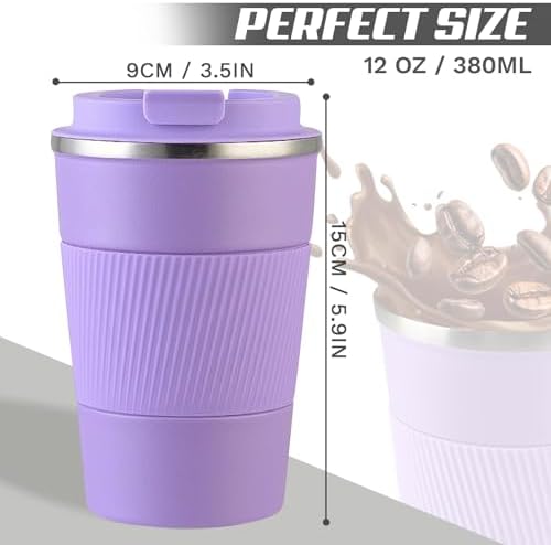 Vacuum Insulated Stainless Steel Travel Coffee Mug,Leak Proof Cup with Lid