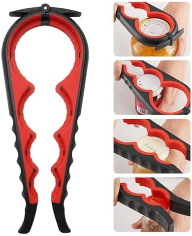 Bottle Opener for Arthritic Hand,Jar Opener for Old People, Children, Women, Those with Weak Hands,Multifunctional Kitchen Gadgets (02-Black)