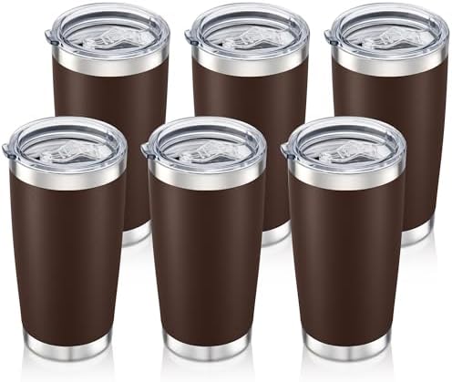 20oz Tumbler Bulk with Lid Stainless Steel Tumblers, 6 Pack