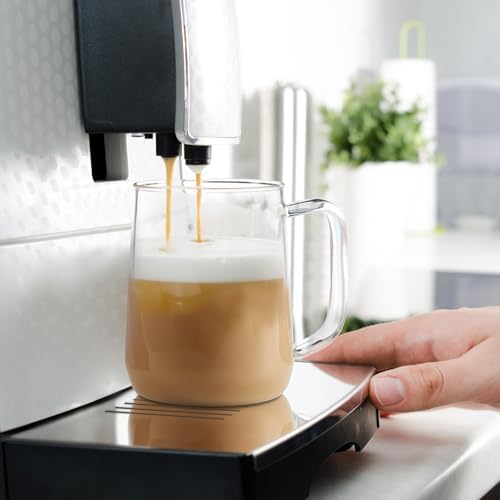 Glass Coffee Mugs, 16 oz Glass Coffee Cups Set of 4, Clear Borosilicate Glass Mugs with Handles for Cappuccino, Tea, Latte, Hot/Cold Beverages, Wine, Americano