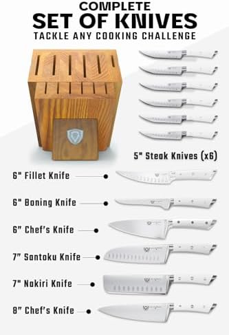 Dalstrong 12-Pc Knife Block Set - White Handles