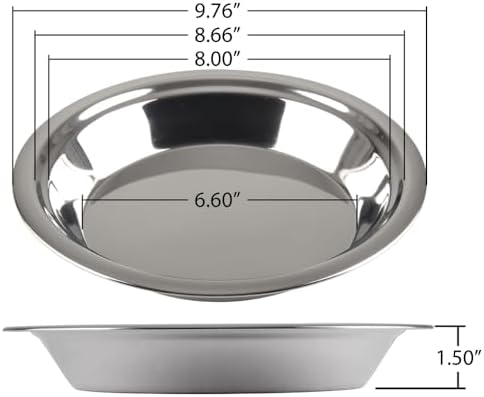 Lindy's - 5M871 Lindy's Stainless Steel 9 inch pie pan, Silver