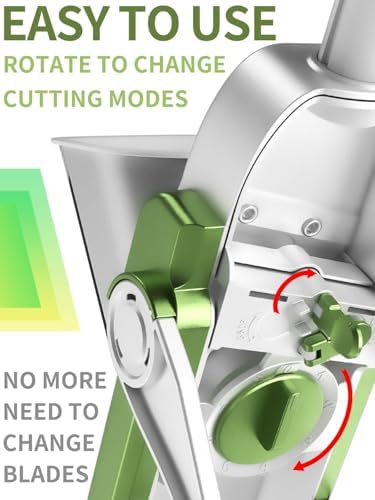 ONCE FOR ALL Safe Mandoline Slicer, All in 1 Vegetables Chopper, Green