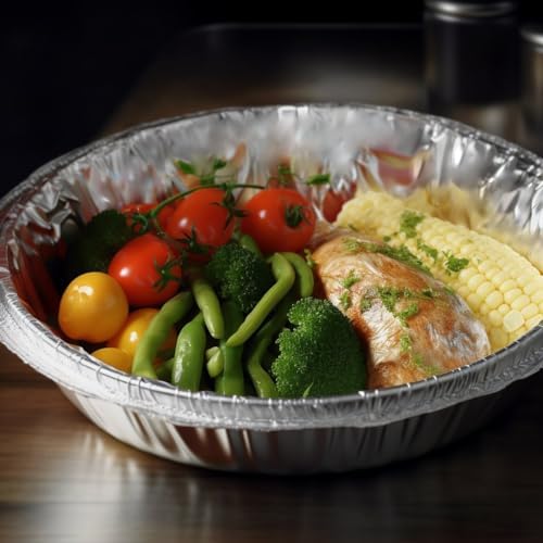 Round Disposable Aluminum Pie Pans (30 Pack) - 7 Inch Disposable Pie Pans - Round Aluminum Foil Pans For Baking, Grilling, Cooking, Storing, Prepping