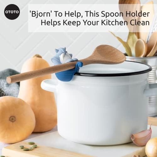 New!!! Bjorn Viking Spoon Holder by OTOTO - Spoon Rest for Stove Top, Kitchen Utensil Holder, Silicone Spoon Rest - Small Kitchen Gadgets, Fun Kitchen Gadgets
