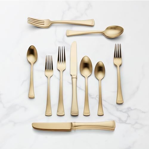 Lenox Portola Gold Satin 20-Piece Silverware Set for 4, Flatware