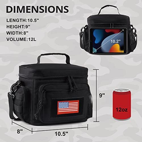 Lunch Box for Men, 12L Leakproof Tactical Lunch Bag Large Cooler for work