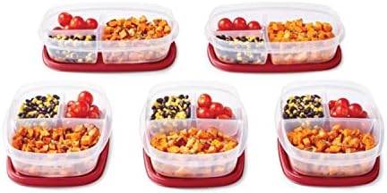 Rubbermaid EasyFindLids Meal Prep Containers 5.1 Cup Red