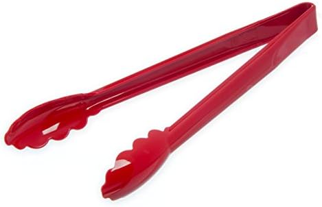 Carlisle FoodService Products salad tongs 12 in – 471205 Heat Resistant Plastic Tongs for Grilling and Food Prep, Dishwasher Safe for Restaurants, Kitchens, Catering NSF Listed, Red