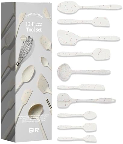 GIR: Get It Right 10-Piece Silicone Ultimate Kitchen Utensil Set – Spatulas, Ladle, Flip, Spoons, Whisk, Peeler & Spoonula – Nonstick, Non-Toxic, Heat-Resistant – Sprinkles