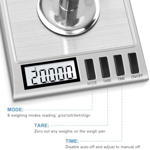 Fuzion Digital Milligram Scale, 50g/0.001g Powder Scale with 6 Accessories