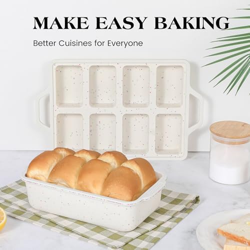 2Pcs Silicone Loaf Pan, Nonstick BPA-Free Reinforced Bread Mold