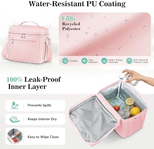 DALINDA Insulated Lunch Box Women Men Leak-Proof Cooler Lunch Bag