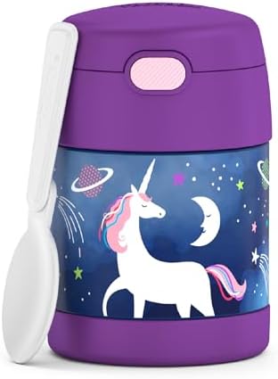 THERMOS FUNTAINER Kids Food Jar with Spoon, 10oz, Space Unicorn