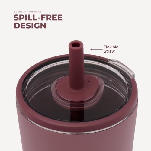 HydroJug Everyday Tumbler 20 oz, Ceramic-Lined Straw Cup, Canyon Rose
