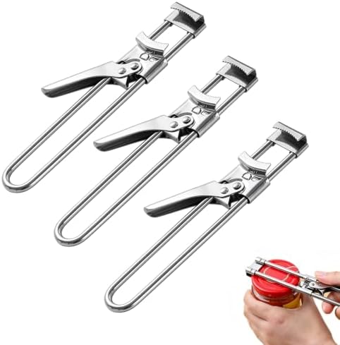 3-Pack Adjustable Multifunctional Stainless Steel Can Opener,Jar Opener for Weak Hands,Jar Lid Opener (3)