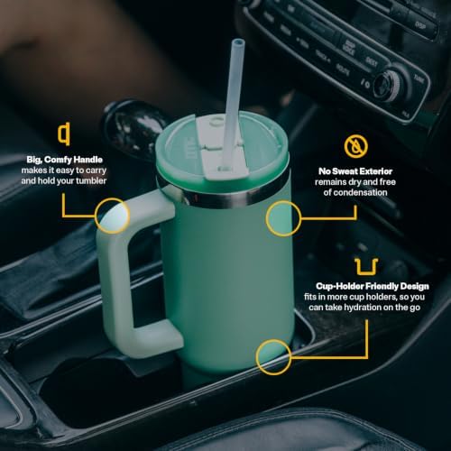 RTIC 40oz Road Trip Tumbler, Insulated, Ceramic Lined, Cool Grey