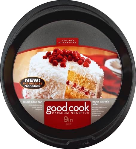 GoodCook Everyday Nonstick Steel Round Cake Pan, 9", Gray (Pack of 2)