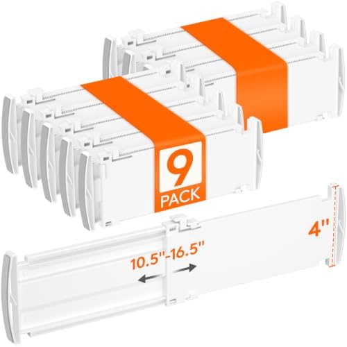 Lifewit 9 Pack 4" High Drawer Dividers, Adjustable Drawer Organizer Clothes