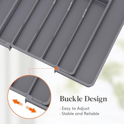 Lifewit Expandable Silverware Drawer Organizer, Kitchen Utensil Tray