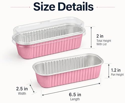 50 Pack Pink 6.8oz Mini Cake Pans with Lids, Spoons & Stickers