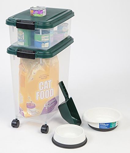 IRIS USA Airtight Pet Food Container, Up to 30 lbs & 11 lbs, Green
