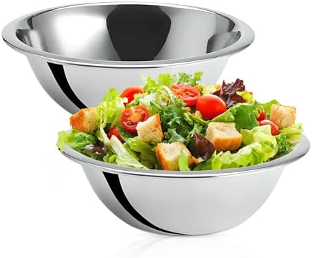 OCS Parts 2-Pack 1.5 Quart Stainless Steel Mixing Bowls | 8-Inch