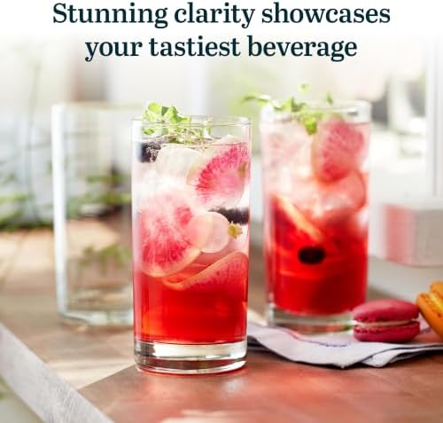 Libbey Heavy Base Drinking Glasses Set of 8, Weighted Clear Water Cups