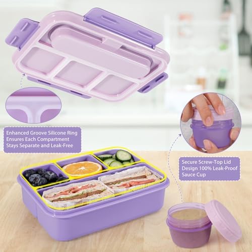 Caperci Bento Box Adult - 50 oz Large Lunch Containers for Adults and Teens