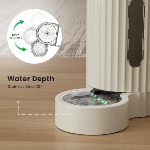 Gravity Automatic Cat Feeder, Water & Food Dispenser Set, Stainless Bowls