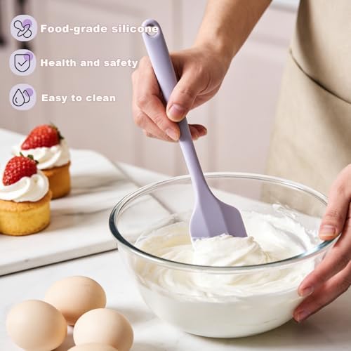 Silicone Spatula Set of 5, Food Grade Rubber Spatulas for Baking, Scraping, High Temperature Resistant, Safe BPA-Free, Nonstick Kitchen Tools for Cooking and Mixing